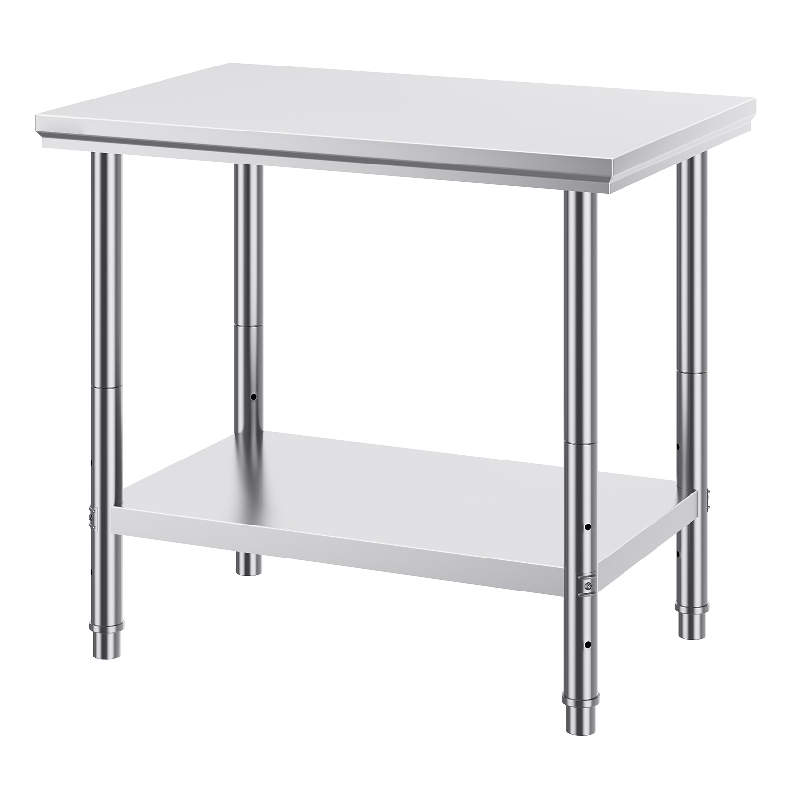 Stainless Steel Prep Table, 35 X 24 X 31 Inch, 700 Lbs Load Capacity, Heavy Duty Metal Worktable With 3 Adjustable Height Levels, Commercial Workstation For Kitchen Garage Restaurant Backyard_maomaolike.com